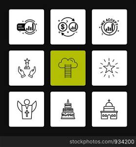 dollar, money, star , church , cake , father ,help , ladders ,icon, vector, design, flat, collection, style, creative, icons