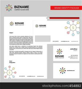 Dollar network Business Letterhead, Envelope and visiting Card Design vector template