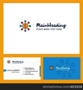 Dollar network Logo design with Tagline & Front and Back Busienss Card Template. Vector Creative Design