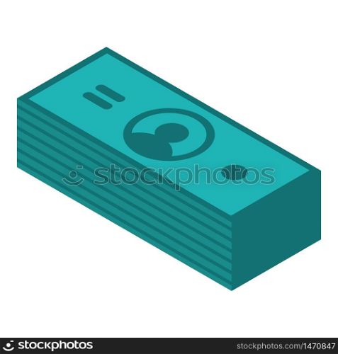 Dollar pack icon. Isometric of dollar pack vector icon for web design isolated on white background. Dollar pack icon, isometric style
