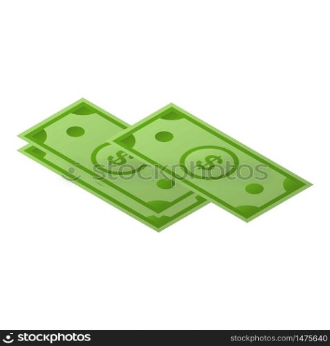 Dollar pack icon. Isometric of dollar pack vector icon for web design isolated on white background. Dollar pack icon, isometric style