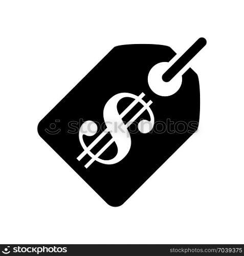 Dollar price tag, icon on isolated background