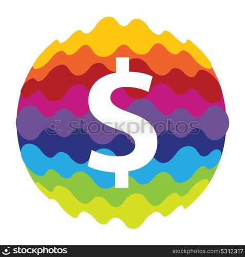 Dollar Rainbow Color Icon for Mobile Applications and Web EPS10. Dollar Rainbow Color Icon for Mobile Applications and Web