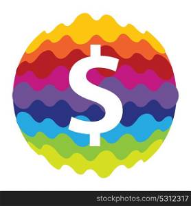 Dollar Rainbow Color Icon for Mobile Applications and Web EPS10. Dollar Rainbow Color Icon for Mobile Applications and Web