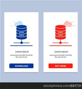 Dollar, Server, Money, Computing Blue and Red Download and Buy Now web Widget Card Template