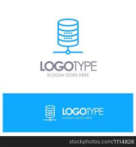 Dollar, Server, Money, Computing Blue Logo Line Style