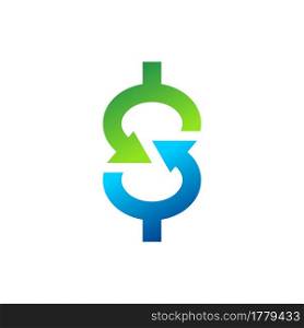 dollar sign arrow logo, dollar sign money business finance concept logo symbol icon vector design