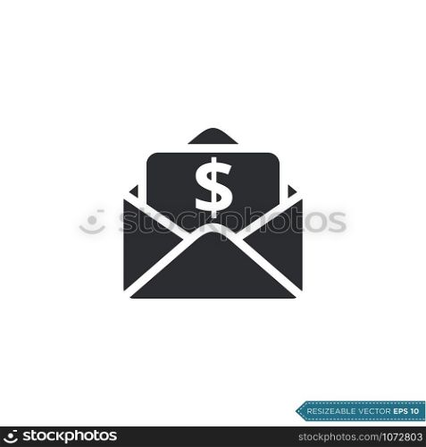 Dollar Sign Envelope and Money Sign Icon Vector Template Flat Design