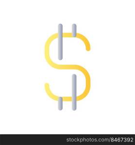 Dollar sign flat gradient color ui icon. Currency and money. Finance and banking. Richness and wealth. Simple filled pictogram. GUI, UX design for mobile application. Vector isolated RGB illustration. Dollar sign flat gradient color ui icon