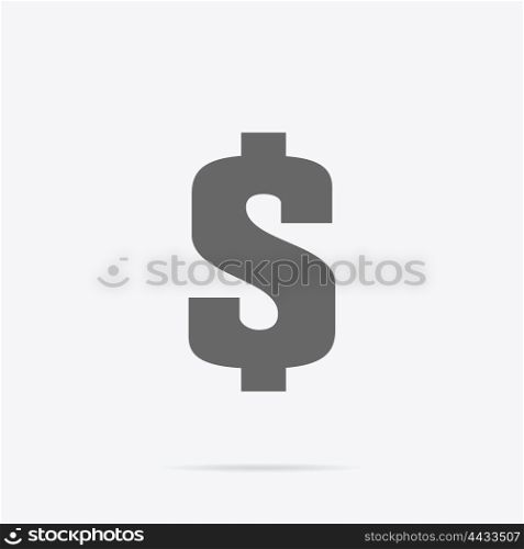 Dollar Sign Icon. Dollar sign icon gray isolated on white