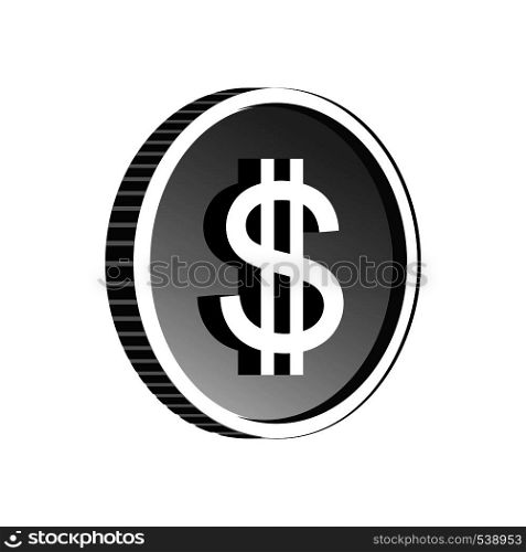 Dollar sign icon in simple style isolated on white background. Dollar sign icon, simple style