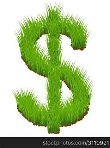 Dollar sign made from fresh green grass
