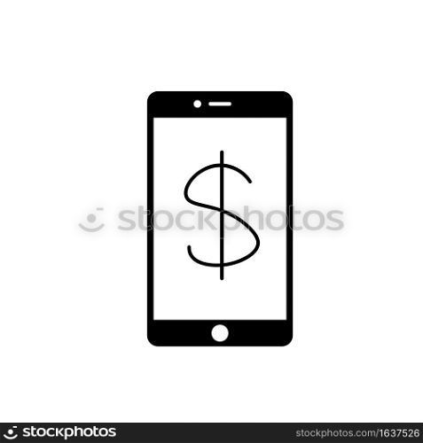 Dollar sign on screen. Mobile banking. Pay service. Modern technology. Device concept. Vector illustration. Stock image. EPS 10.. Dollar sign on screen. Mobile banking. Pay service. Modern technology. Device concept. Vector illustration. Stock image.