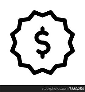 dollar sign sticker, icon on isolated background