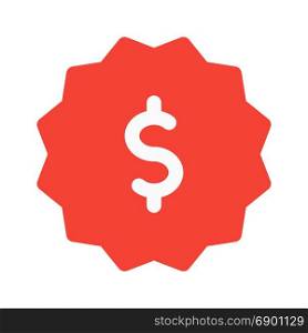 dollar sign sticker, icon on isolated background