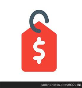 dollar sign tag, icon on isolated background