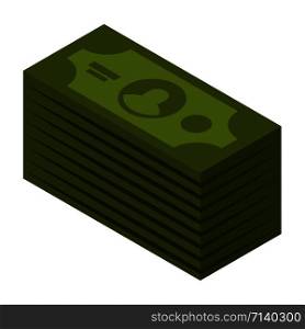 Dollar stack icon. Isometric of dollar stack vector icon for web design isolated on white background. Dollar stack icon, isometric style