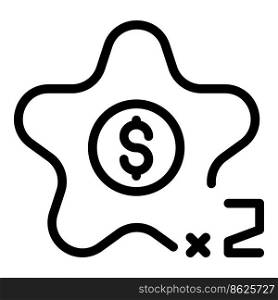 Dollar star loyalty icon outline vector. Online program. Gift benefit. Dollar star loyalty icon outline vector. Online program