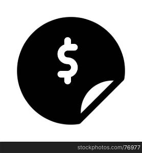 dollar sticker, icon on isolated background