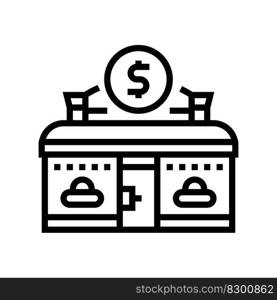 dollar store shop line icon vector. dollar store shop sign. isolated contour symbol black illustration. dollar store shop line icon vector illustration