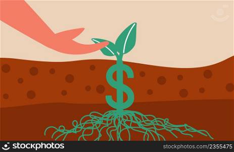 Dollar supply or demand and price law business. Commerce budget report and forecast sale market vector illustration concept. Growth development investment and economic service. Capital balance trade