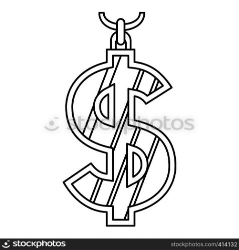 Dollar symbol icon. Outline illustration of dollar symbol vector icon for web. Dollar symbol icon, outline style