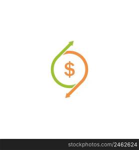 dollar up and down logo vector icon illustration design