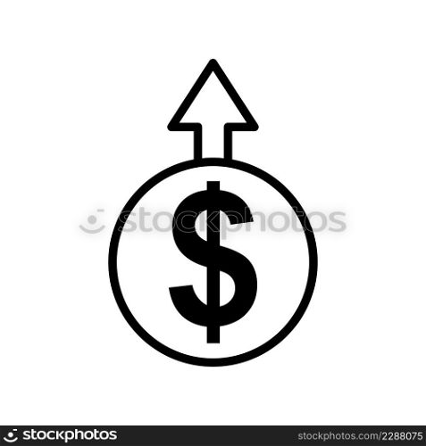 Dollar up Icon Vector Illustration sign and symbols