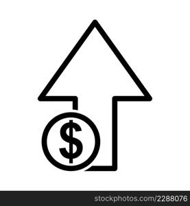 Dollar up Icon Vector Illustration sign and symbols