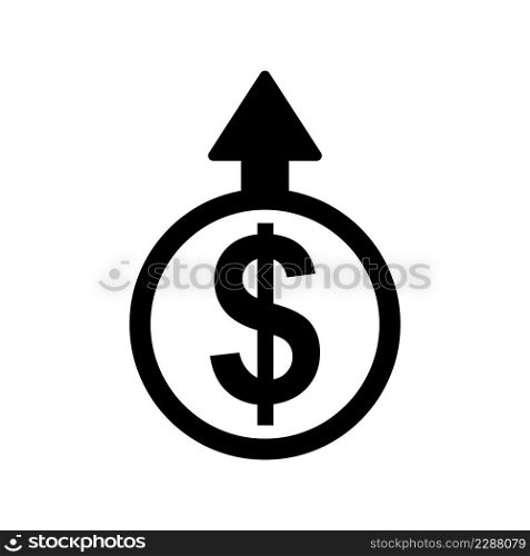 Dollar up Icon Vector Illustration sign and symbols