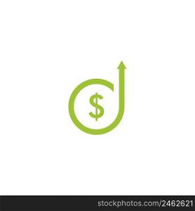 dollar up logo vector icon illustration design