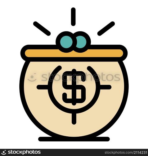Dollar wallet icon. Outline dollar wallet vector icon color flat isolated. Dollar wallet icon color outline vector