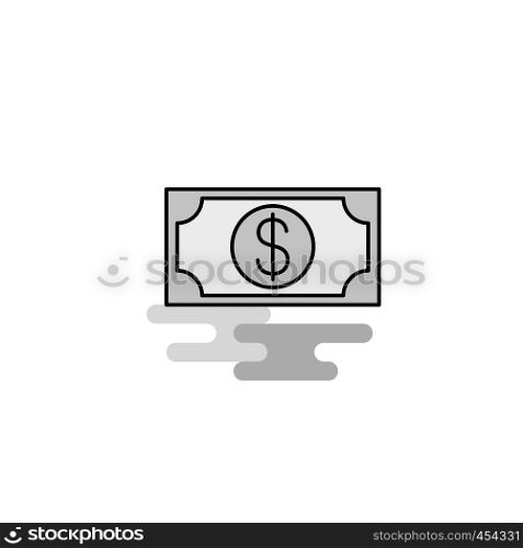 Dollar Web Icon. Flat Line Filled Gray Icon Vector