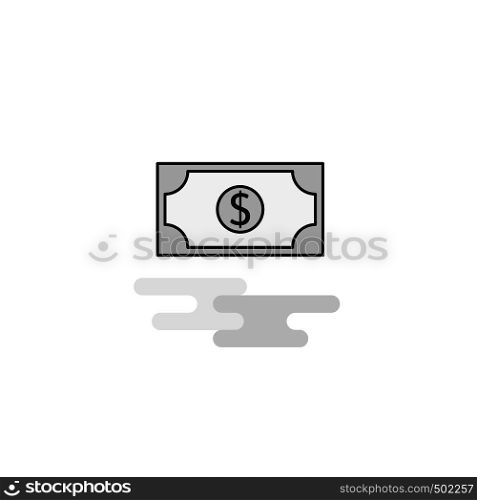Dollar Web Icon. Flat Line Filled Gray Icon Vector