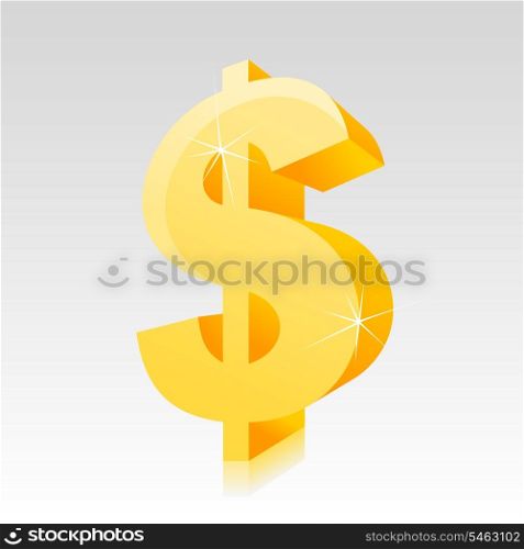 Dollar2. Gold sign on dollar on a grey background. A vector illustration