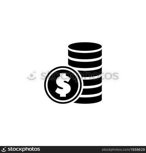 Dollars Coins Stack, Wealth, Money. Flat Vector Icon illustration. Simple black symbol on white background. Dollars Coins Stack, Wealth, Money sign design template for web and mobile UI element. Dollars Coins Stack, Wealth, Money. Flat Vector Icon illustration. Simple black symbol on white background. Dollars Coins Stack, Wealth, Money sign design template for web and mobile UI element.