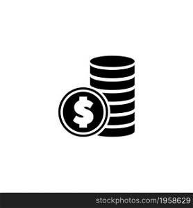 Dollars Coins Stack, Wealth, Money. Flat Vector Icon illustration. Simple black symbol on white background. Dollars Coins Stack, Wealth, Money sign design template for web and mobile UI element. Dollars Coins Stack, Wealth, Money. Flat Vector Icon illustration. Simple black symbol on white background. Dollars Coins Stack, Wealth, Money sign design template for web and mobile UI element.