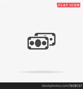 Dollars flat vector icon. Glyph style sign. Simple hand drawn illustrations symbol for concept infographics, designs projects, UI and UX, website or mobile application.. Dollars flat vector icon