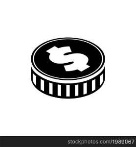 Dollars Money Coin, Gold Cent. Flat Vector Icon illustration. Simple black symbol on white background. Briefcase with Dollars Money Coin, Gold Cent sign design template for web and mobile UI element. Dollars Money Coin, Gold Cent. Flat Vector Icon illustration. Simple black symbol on white background. Briefcase with Dollars Money Coin, Gold Cent sign design template for web and mobile UI element.