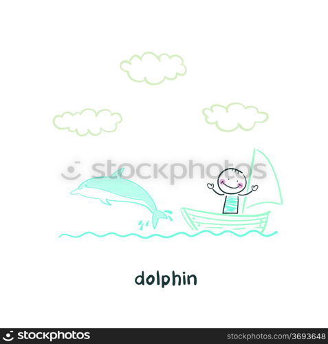 dolphin and man