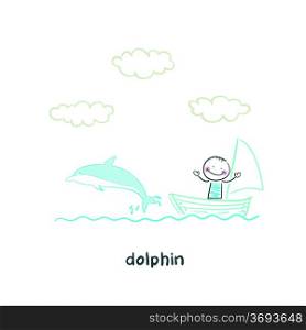 dolphin and man