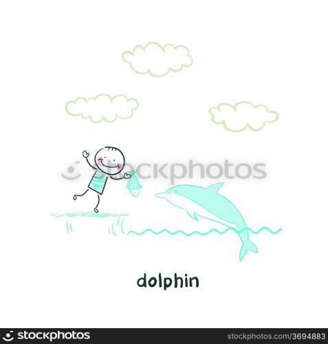 dolphin and man