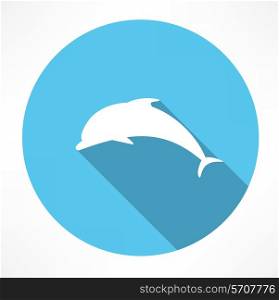 dolphin icon Flat modern style vector illustration