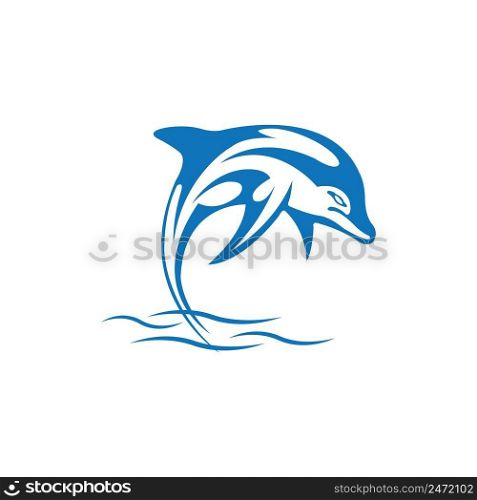 Dolphin icon logo vector design template