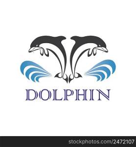 Dolphin icon logo vector design template