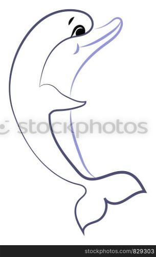 Dolphin jumping, illustration, vector on white background.