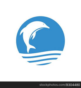 Dolphin logo icon vector flat design template