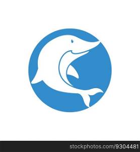 Dolphin logo icon vector flat design template