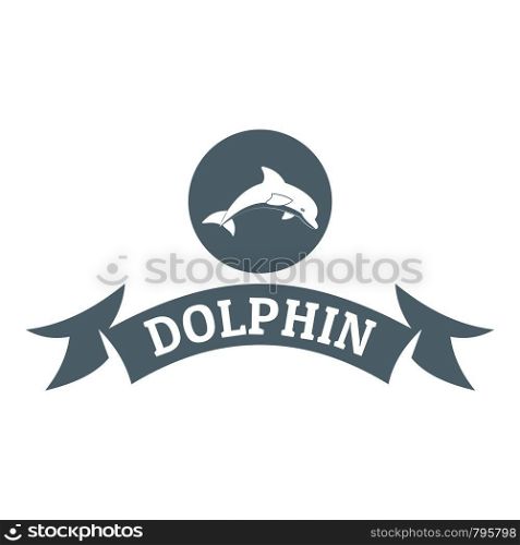 Dolphin logo. Simple illustration of dolphin vector logo for web. Dolphin logo, simple gray style