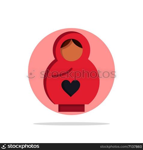 Dolphin, Mother, Love, Heart Abstract Circle Background Flat color Icon